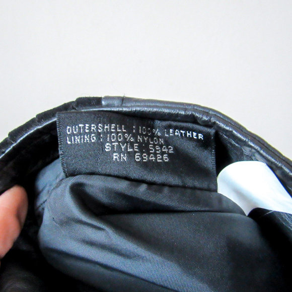 VINTAGE Black Leather Pencil Skirt - Picture 8 of 8